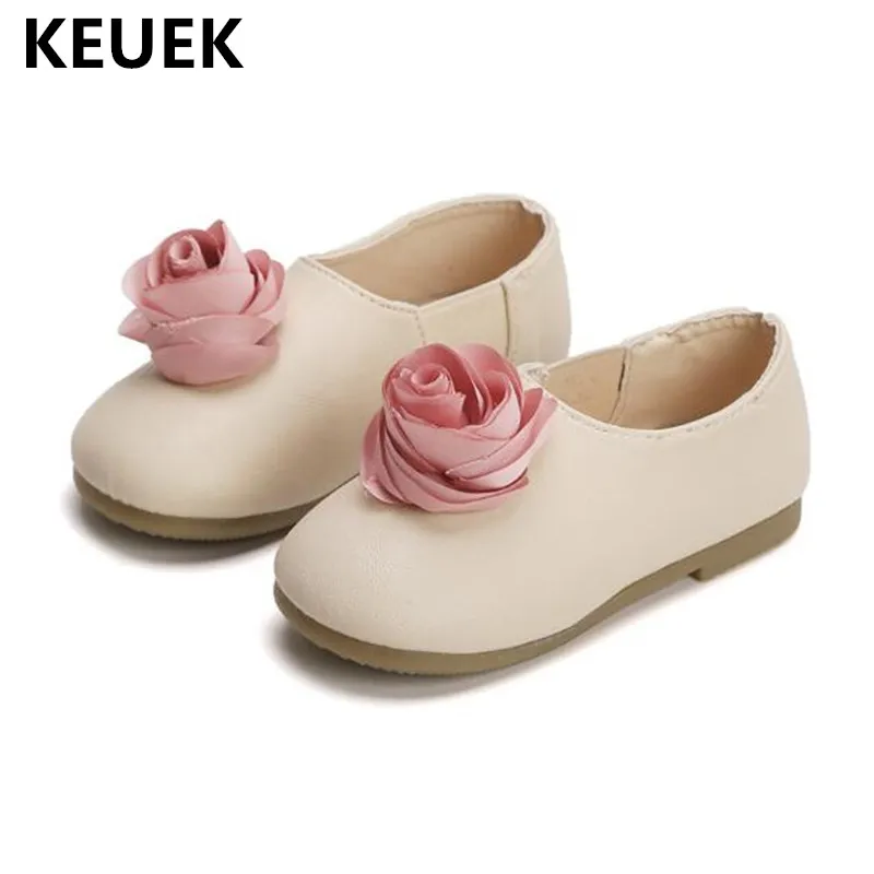 

New Spring Loafers Baby Shoes Girls Toddler Flats Breathable Non-slip Flower Children Leather Shoes Kids Princess Casual 041