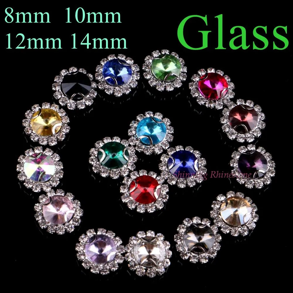 

Circled Rhinestone! Satellite Shape Glass Rhinestones With Claw Sew On Crystal Stone Strass Diamond Metal Base 10 pcs/pack