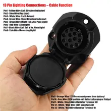 Черный разъем Водонепроницаемый 13 контактный разъем адаптера для прицепа фаркоп караван грузовик 12V прочный