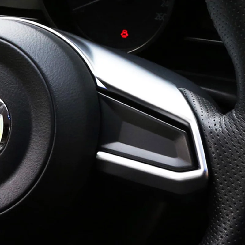 AX автомобилей Стайлинг хром Внутренняя крышка рулевого колеса и пуговицы Панель отделка знак вставить рамку украшения для Mazda CX-3 CX3