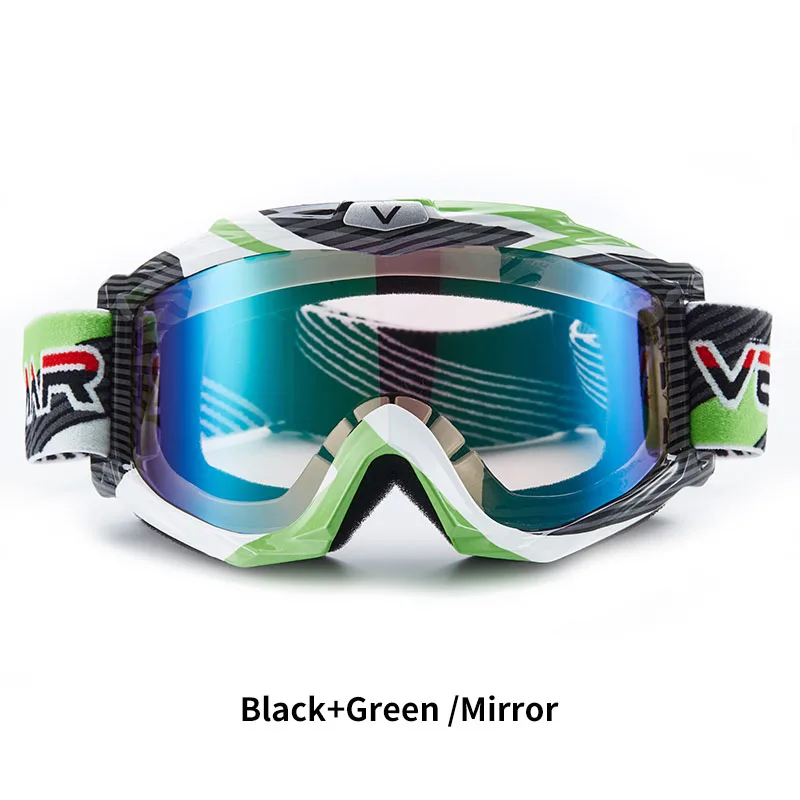 Защитные очки для мотокросса защитные очки для катания на сноуборде Для мужчин Открытый Gafas Casco Moto ветрозащитный для шлем гоночных лыж мотоцикла Goggle - Цвет: black green mirror