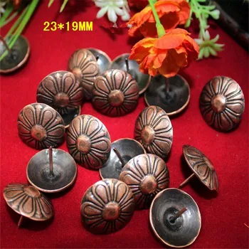 

Antique Flower Nail Decorative Upholstery Tacks Stud Wooden Box Case Furniture Nails Pushpin,Red Bronze,23*19mm,50Pcs