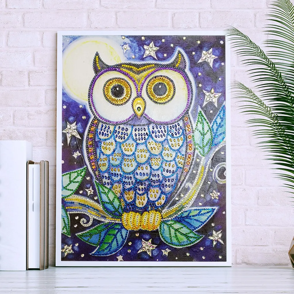 

Special Shaped Diamond Painting DIY 5D Partial Drill Cross Stitch Kits Crystal Owl peacock animal pattern broderie diamant plein
