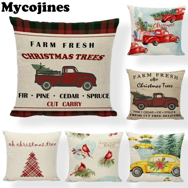 Rosso Farm Fresh Alberi Di Natale Coperte e Plaid Cuscino Coperture Decorativo C Rosso Farm Fresh Alberi Di Natale Coperte e Plaid Cuscino Coperture Decorativo C