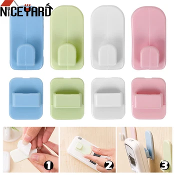 

NICEYARD 4pcs/set Wall Storage Adhesive Tape Hanger Remote Control Holder ABS Sticky Hook Set Organization