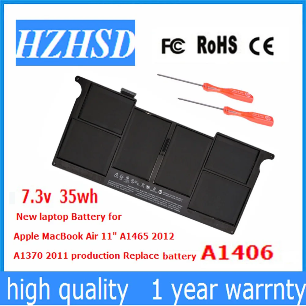 7,3 В 35wh A1406 ноутбук Батарея для Apple MacBook Air 1" A1465 2012 A1370 2011 MC965 MC505