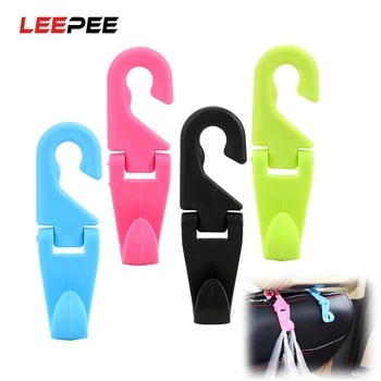 

LEEPEE 1Pcs Car Seat Back Hooks Bag Holder Auto Fastener Clip for Bags Purse Cloth Grocery Storage Organizer Car Headrest Hanger