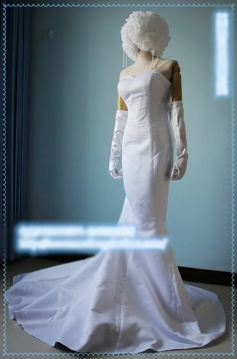 Один кусок Боа Хэнкок белый косплей-костюм красоты свадебное платье перчатки + платье на заказ