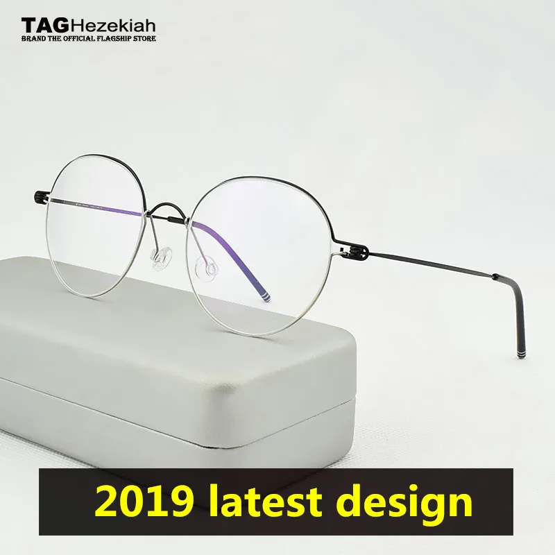 

2019 fashion TAG Brand Spectacles Round Ultralight Titanium round Glasses Frame Men Danish designer Eyeglass Frames Women Square
