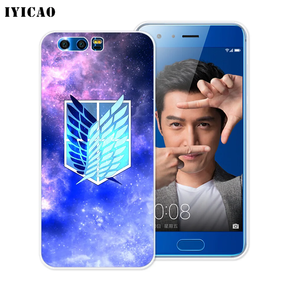 Мягкий силиконовый чехол IYICAO Attack On Titan с логотипом для Huawei Y9 Y7 Y6 Prime 2018 Honor 8C 8X 8 9 10 Lite