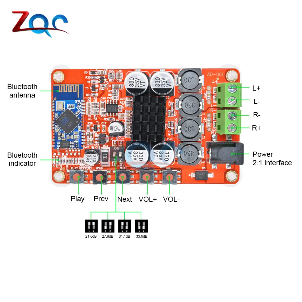 Беспроводной Bluetooth 4,0 аудио приемник Цифровой TDA7492P 50 Вт+ 50 Вт усилитель плата часть компонент HIFI amplificador усилители мощности