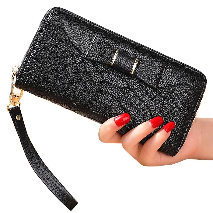 

Fashion Women's Bow Wallets Lady Wristlet Handbag Pocket Cards ID Holder Coin Purse Good Quality Long Zipper Woman Wallet Purses