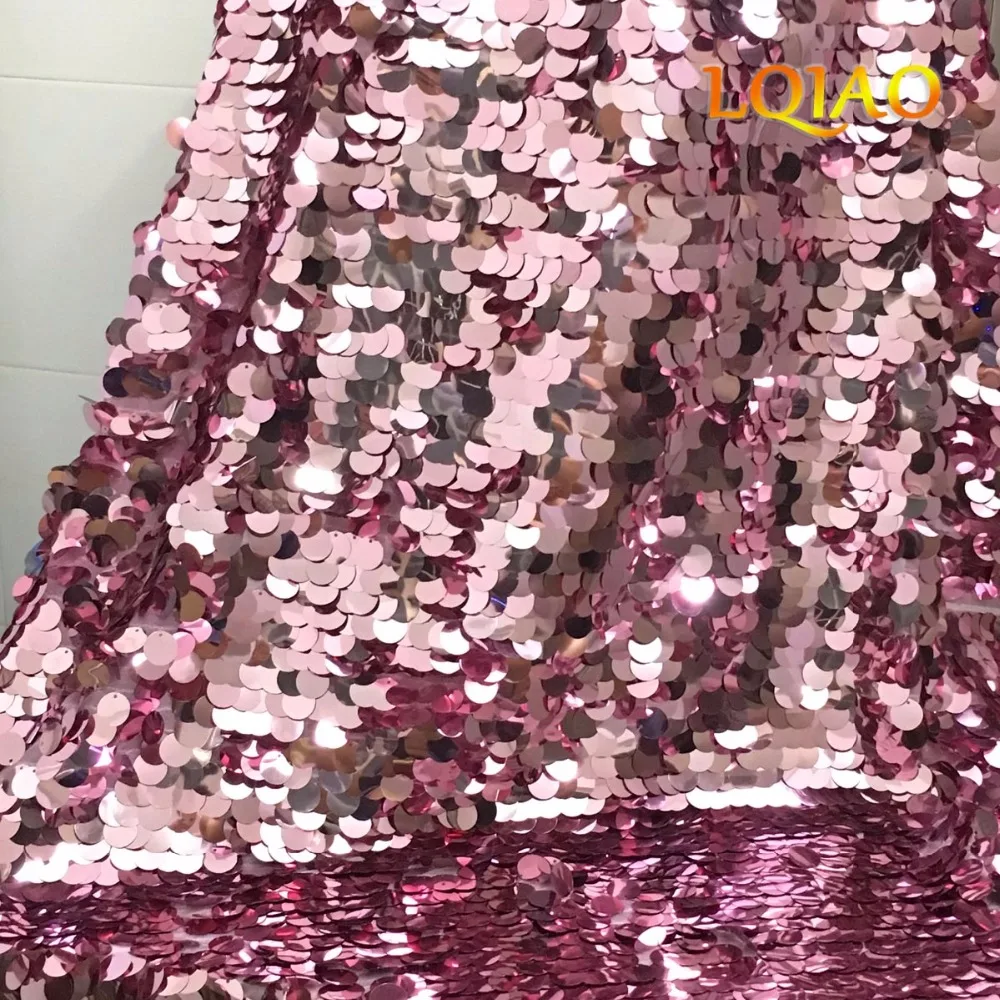 Pink Gold Sequin Fabric