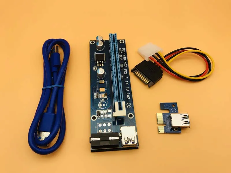 PCIE USB 3 0 60 см pcie расширитель переходная карта 1x к 16x Дата кабель SATA 4Pin IDE Molex адаптер