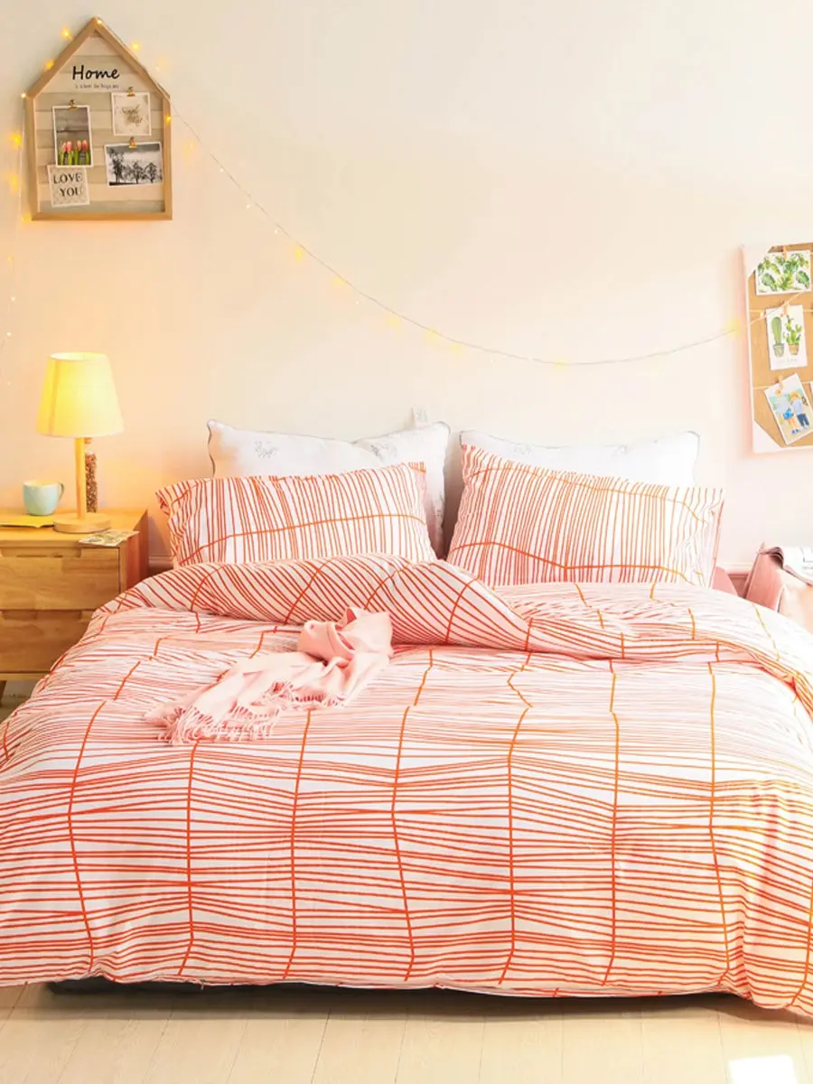 

3/4 Pcs Bedclothes Set Modern Sweet Lovely Cozy Bedding Set