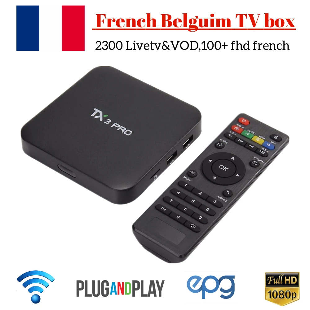 

Aibee IPROTV Android 7.1 Smart IP TV Box IPTV Arabic French 2300+ IPTV IPROTV Belgium Arabic French Africa German IPTV Top Box