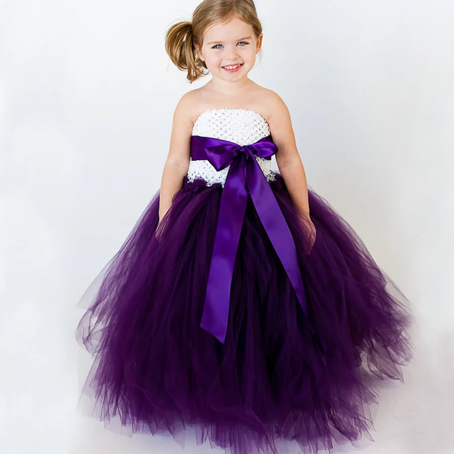 New Baby Girl Tutu Dress Ribbow Bow Kids Children Princess Dress for Wedding Birthday Party Photo