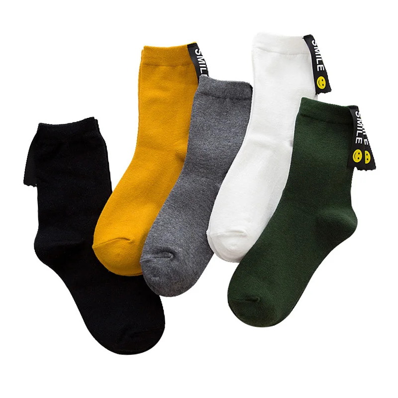 

6 Pairs Socks Harajuku Wind Spring Summer Korean Version Cotton Socks Japan South Korea retro Socks Cute Smiley In The Tube Sock
