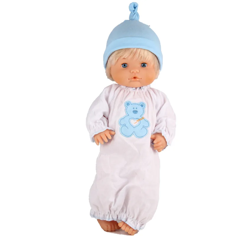 

Clothes For Dolls Fit 41cm Nenuco Doll Nenuco y su Hermanita white dress with blue hat Outfits for 16 inch doll