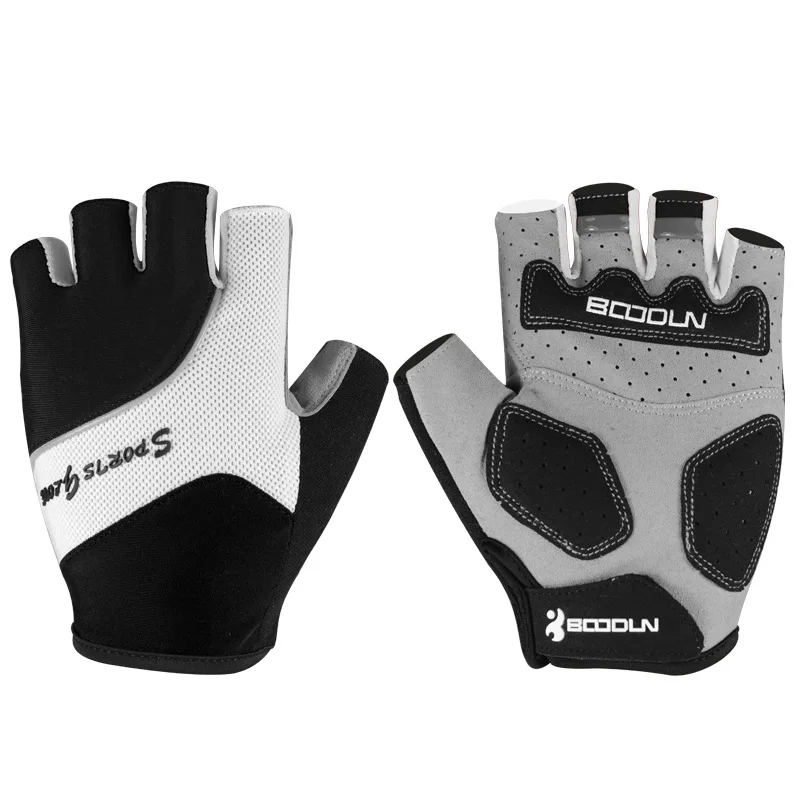 BOODUN Breathable Non slip Bike Half finger font b Gloves b font Short Finger Cycling font