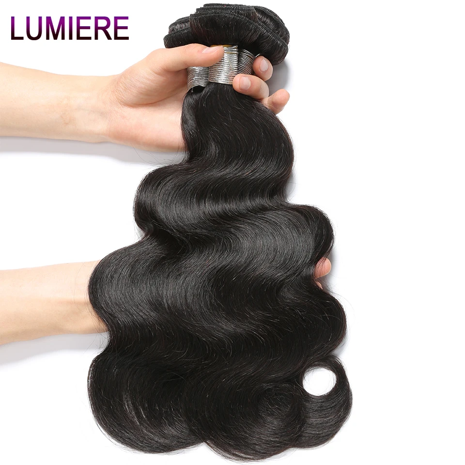

Lumiere Hair Malaysian Human Hair Bundles Body Wave Human Hair Extension 3/4 Bundles Natural Black Non Remy Human Hair Weaves
