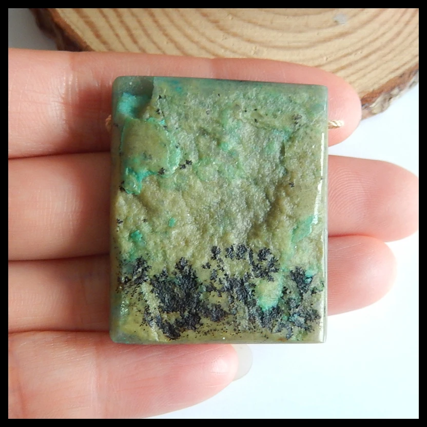 

Semiprecious stone Jewelry,birthday present,Natural stone Chrysocolla Pendant,40x33x8mm,22.1g
