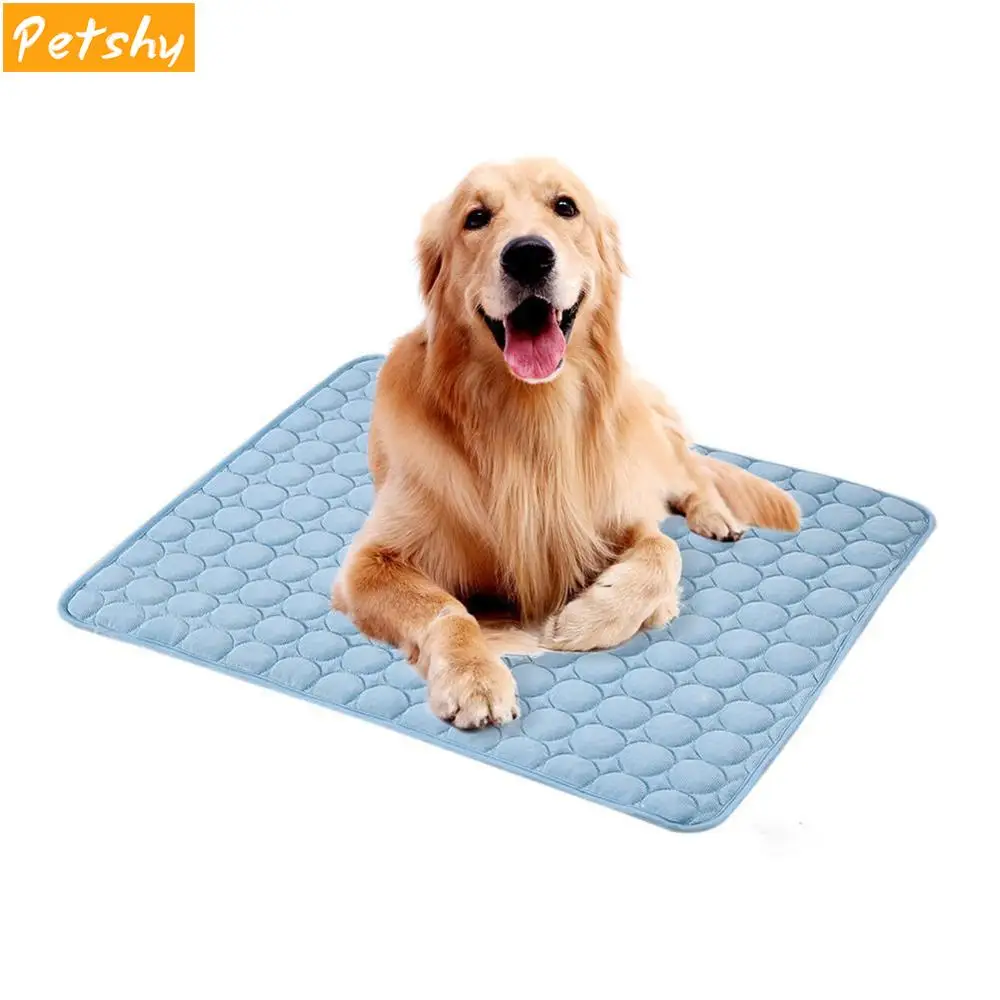 Petshy Pet Pad летний охлаждающий матрас собачьи матрасы-лежанки охлаждающая подушка для домашних животных холодный шелк влагостойкий кулер Матрас Подушка для щенка Спящая