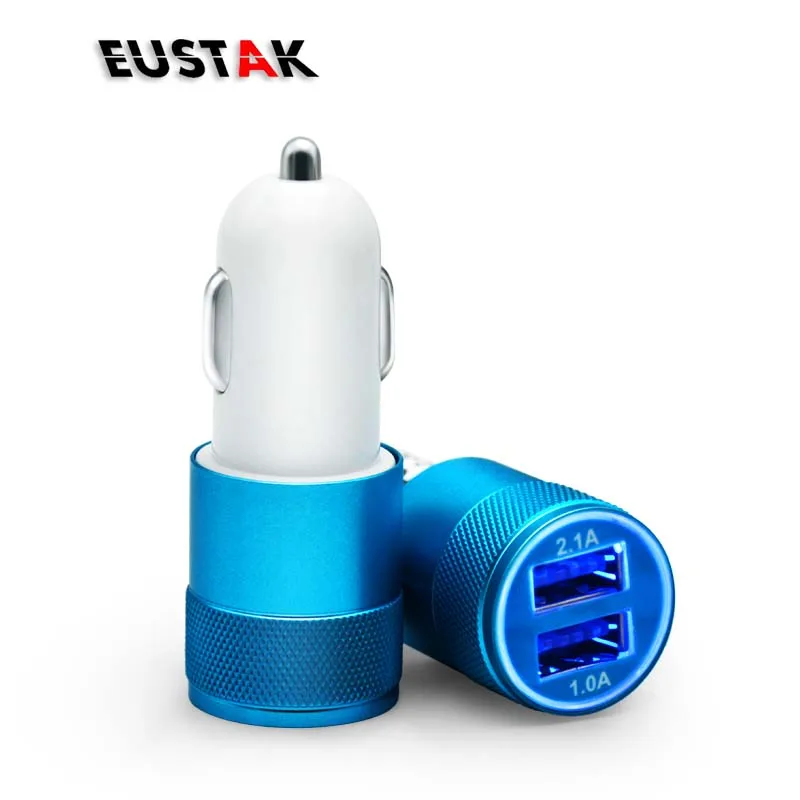 Universal Mini Dual USB Car Charger For iphone 7 6 6s Plus 5 Car Phone Charger For Ipad USB Adapter For Samsung USB Cigar Socket