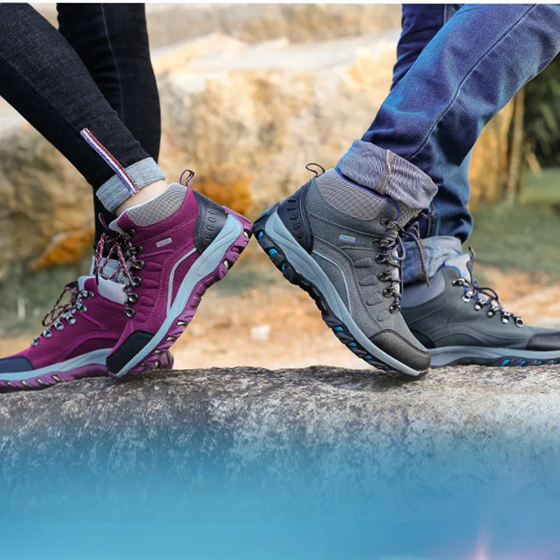 

Outdoor Hiking Shoes Man Hiking Boots Warm High Top Mountain Climbing Camping Shoes Trekking Hunting Footwear