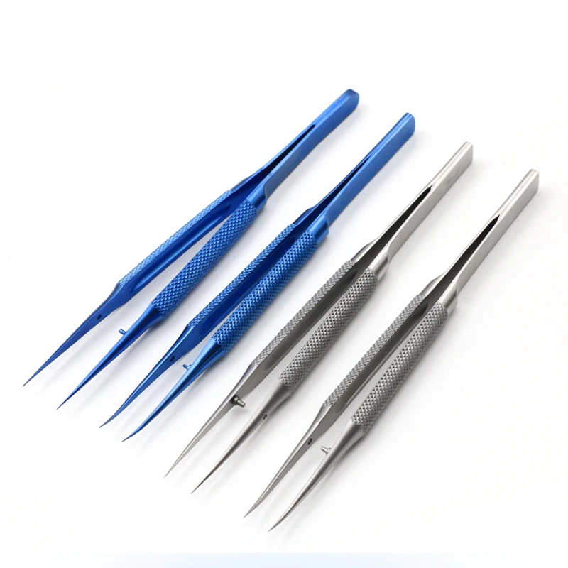 Anti-magnetic Titanium Microsurgical Straight Curved Tweezers Anti-corrosion with 0.02mm Fine Tip Nipper Maintenance Repair Tool