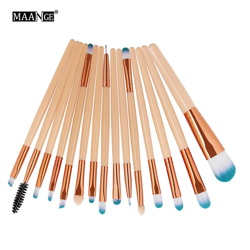 

Brand Pro 15Pcs Eye Shadow Foundation Eyebrow Eyeliner Eyelash Lip Face Brush Makeup Brushes Cosmetic Tool Make Up Eye Brush Set