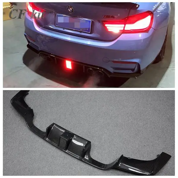 

Carbon Fiber Rear Diffuser For BMW F82 M4 Bumper Lip 2014-17 + Pilot Lamp