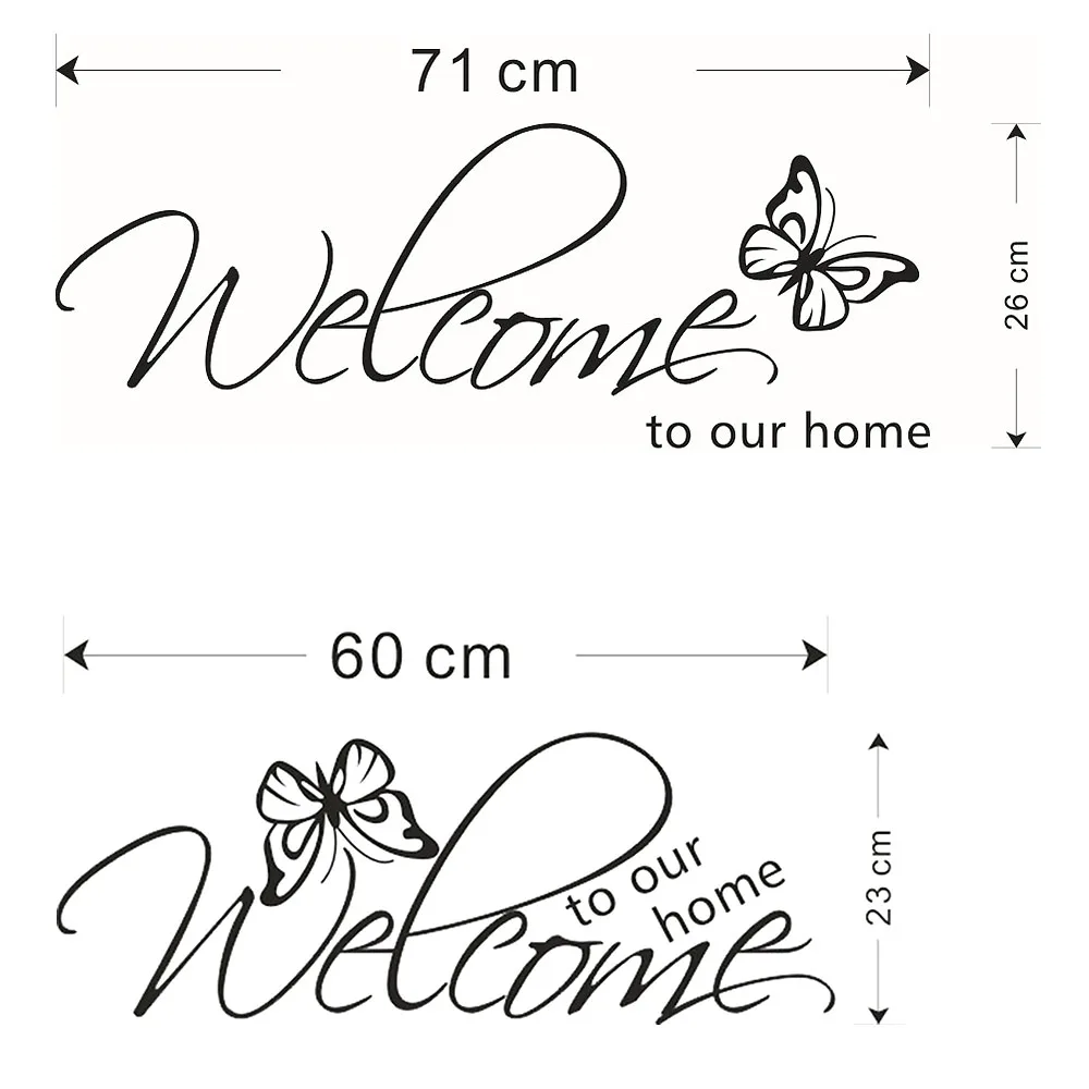 New Removable Welcome To Our Home Quote Butterfly Wall Decal Sticker Home Decor