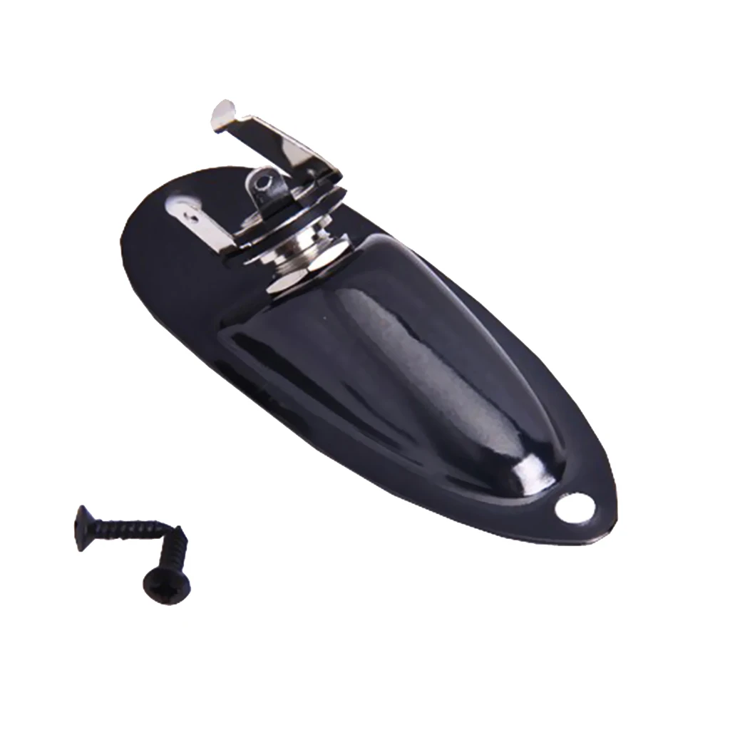 Black Stratocasters Boat Style Plate Input Output Jack For Electric Guitar Accessories