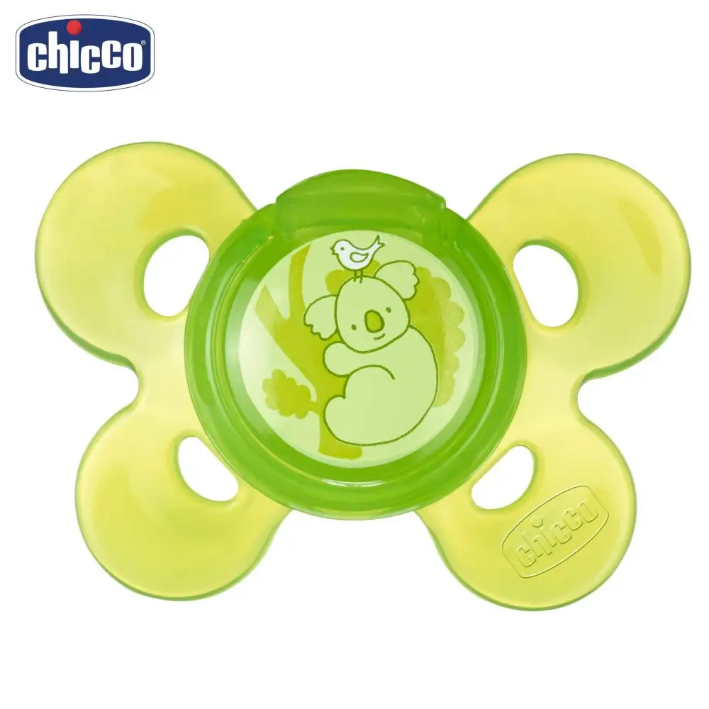 Пустышка Chicco Physio Comfort, 1 шт., 12 мес.+, силикон, "Коала" - Цвет: Зеленый