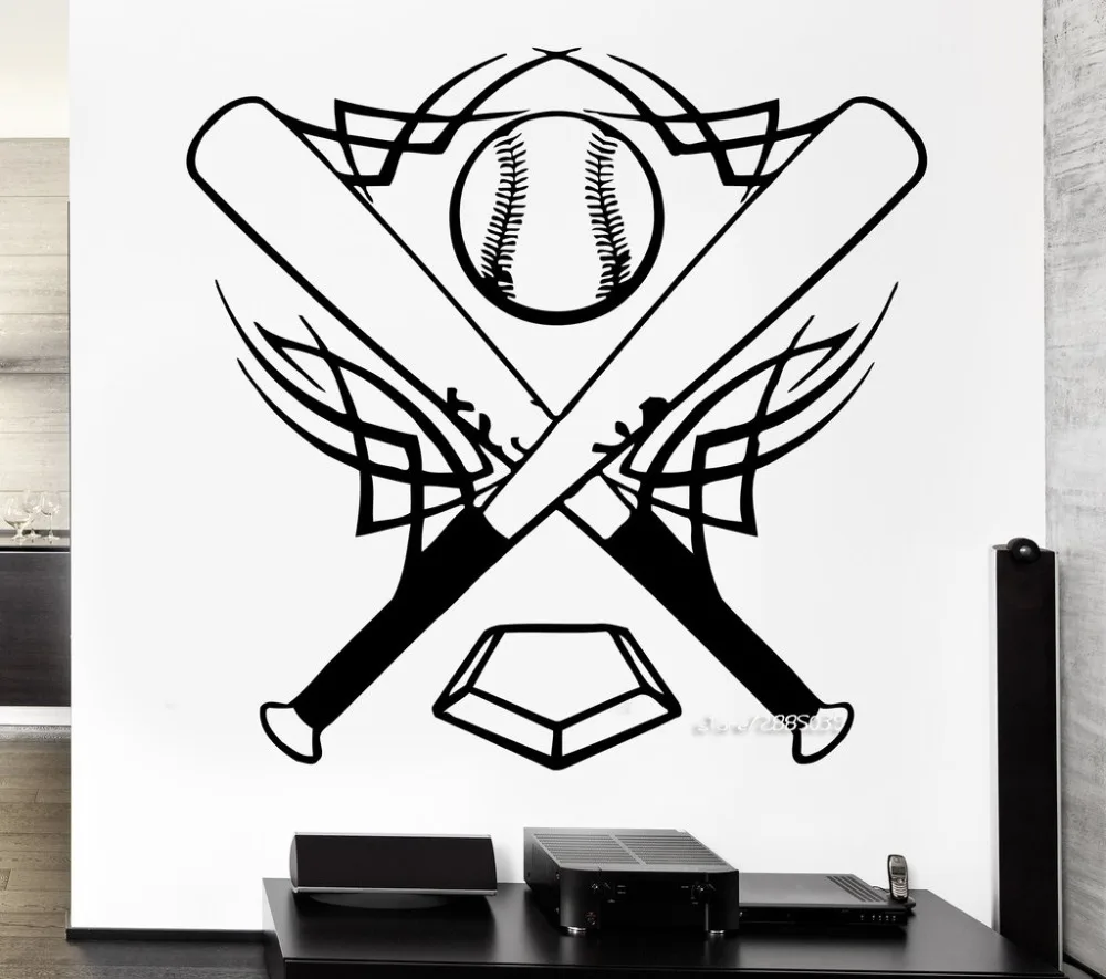 Baseball Vinyl Wall Stickers Bat Sports Ball Great Decor for Boys Room