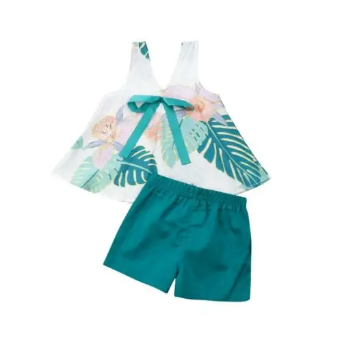 

Baby Girls Tops T-shirt + Shorts Pants Kids Casual Clothes Outfits
