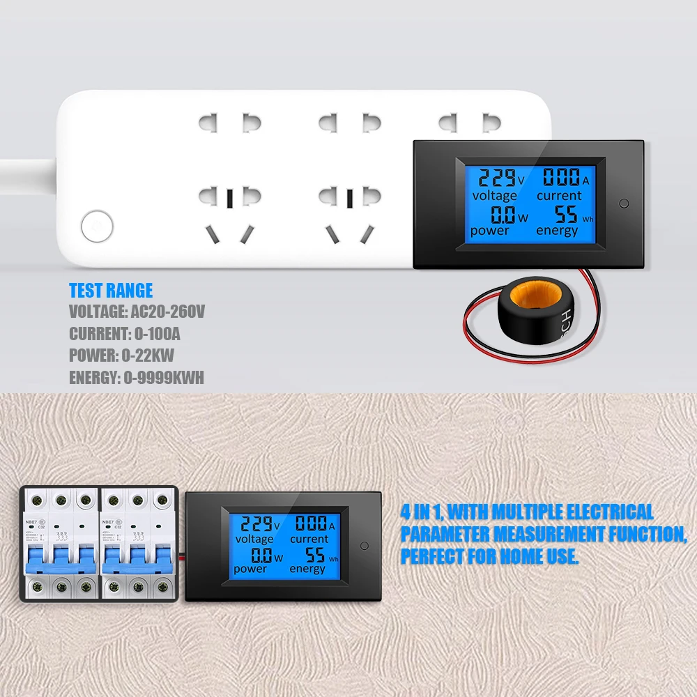 4 in 1 Digital Voltmeter ammeter usb tester current voltage meter indicator doctor Multimeter Tester 100A AC 80V-260V 20A /100A 4 in 1 Digital Voltmeter ammeter usb tester current voltage meter indicator doctor Multimeter Tester 100A AC 80V-260V 20A /100A