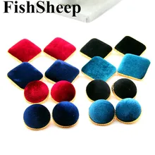 Массивные круглые бархатные серьги-гвоздики на пуговицах для женщин, 4 цвета, богемные тканевые серьги в форме полушара, геометрические круглые серьги, ювелирные изделия