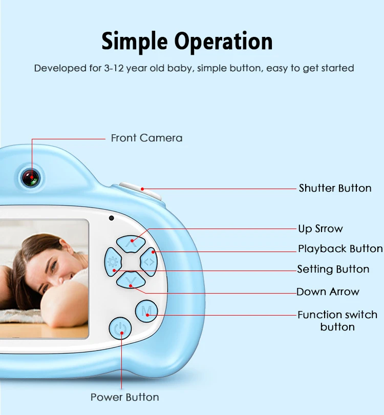 Ceny Dziecięca kamera dla dzieci wodoodporna kamera wideo 1080P zabawka 2 miliony pikseli dla dzieci Cartoon Cute Camera Outdoor Photography kid