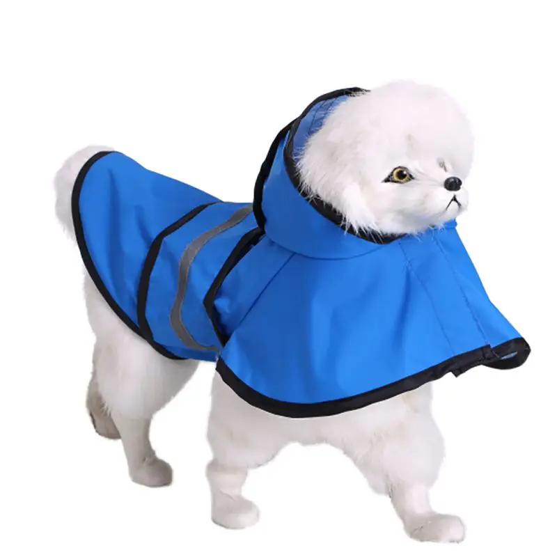Водонепроницаемый дождевик для собак и щенков, водонепроницаемая толстовка с капюшоном, весенне-летняя одежда, светоотражающая куртка - Цвет: Синий