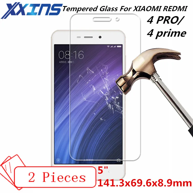2 шт закаленное стекло для Xiaomi Redmi 4 PRO prime экран защитный 5-дюймовый чехол смартфона