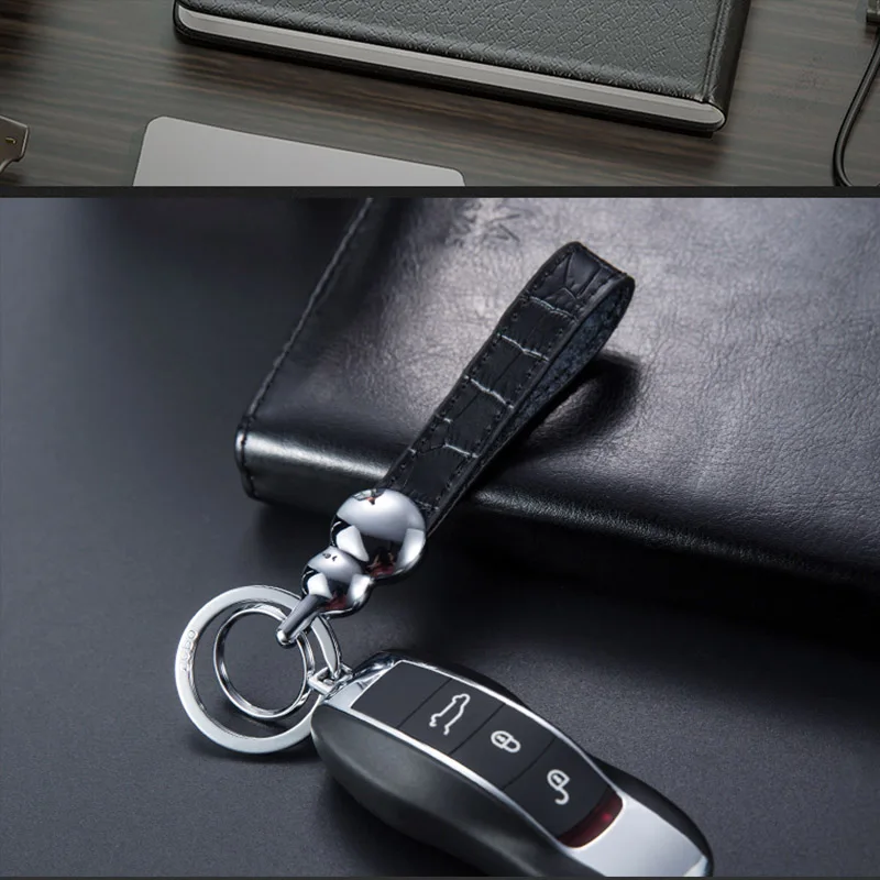 

Genuine Leather Car KeyChain for Man Women Best Gift for Honda Ford Keychain Dodge Challenger Key Chain Car Accessories