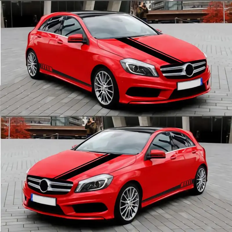  5PCS/Set Car Stickers Stripe Auto Car Body Stripe Sticker Decals Vinyl Head/Cover Rearview Mirror S