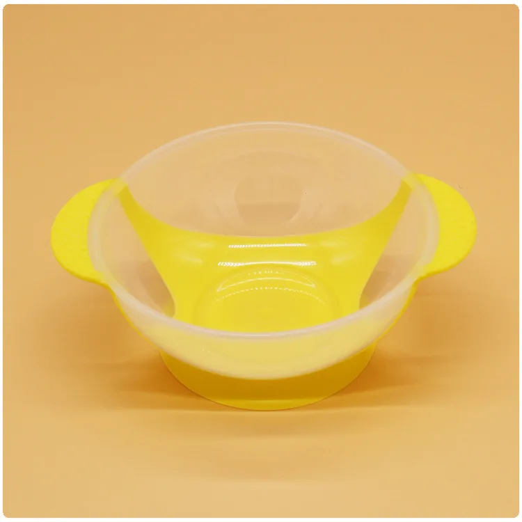 1Pc Baby Infant with Double Ear Shaped Handles Kids Children Training Spoon Bowl Set Antiskid Suction Cup Feeding Bowl Spoon