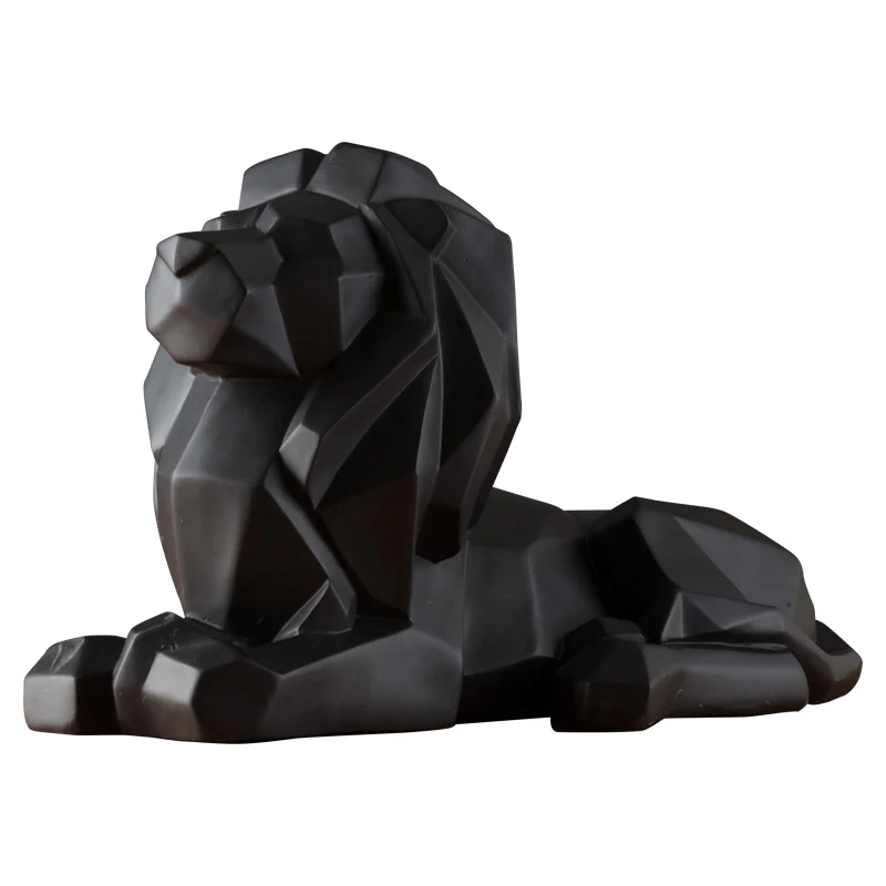 

Nordic brief creative abstract lion figurine feng shui room decoration accessories Modern english bulldog resin animals