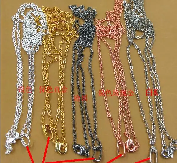 

Wholesale~ 2mm 70cm Jewelry Chain Silver/Gold/Black/Rose Gold Chain,Alloy Chain with Lobster clasp 50pcs/lot