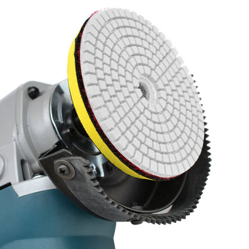 7 Pieces 4 Inch Diamond Wet Grinding Disc Flexible Polishing Pad +1 Piece M10 Back-Up Pad Nozzle For Marble Stone Ceramic Tile