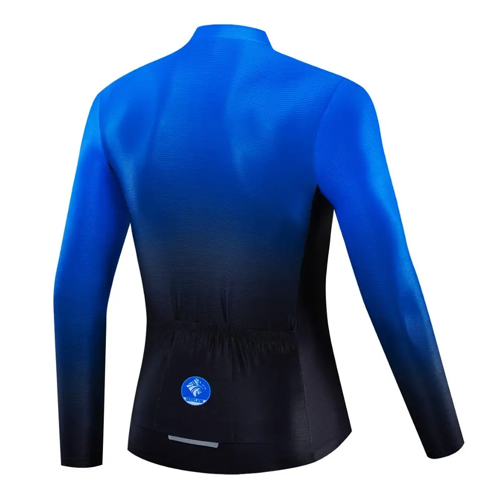 Потертостями синие Geeklion одежда с длинным рукавом для велоспорта футболка Джерси Команда Pro Ciclismo Одежда для велосипедных гонок велосипед рубашка