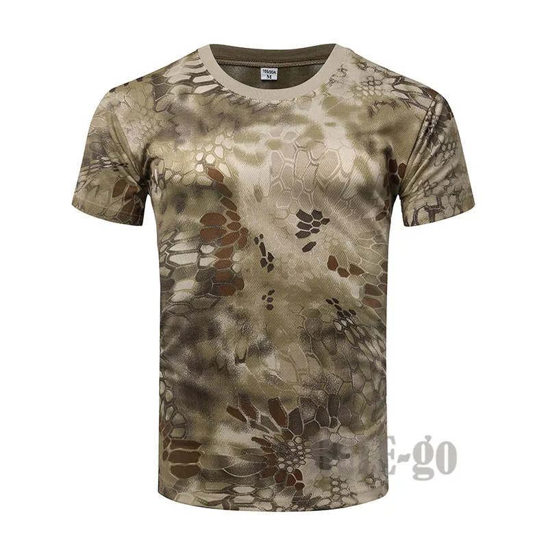 

Summer Military Camouflage T-shirt Men Tactical Army Combat Quick Dry Short Sleeve Camo Clothing O Neck T shirt